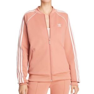 Adidas track jacket in Ash Pink